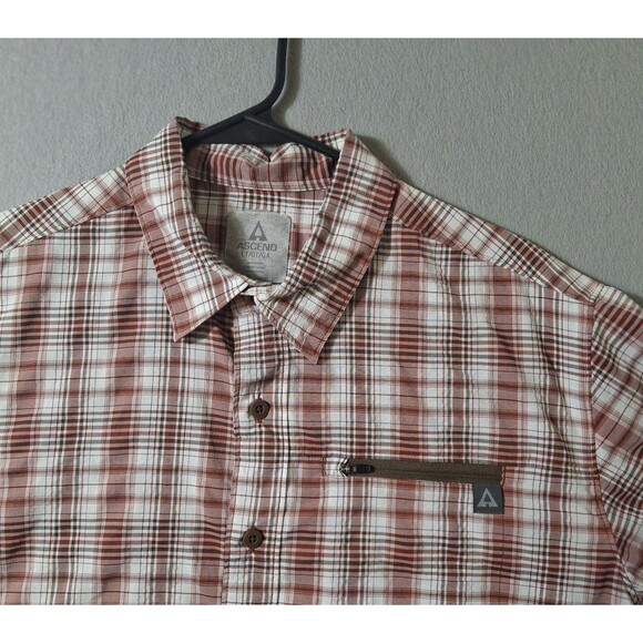 Ascend  Shirt XL Mens  - 2 Lot Bundle - Red Gray  White Tech Plaid Check - Picture 10 of 15
